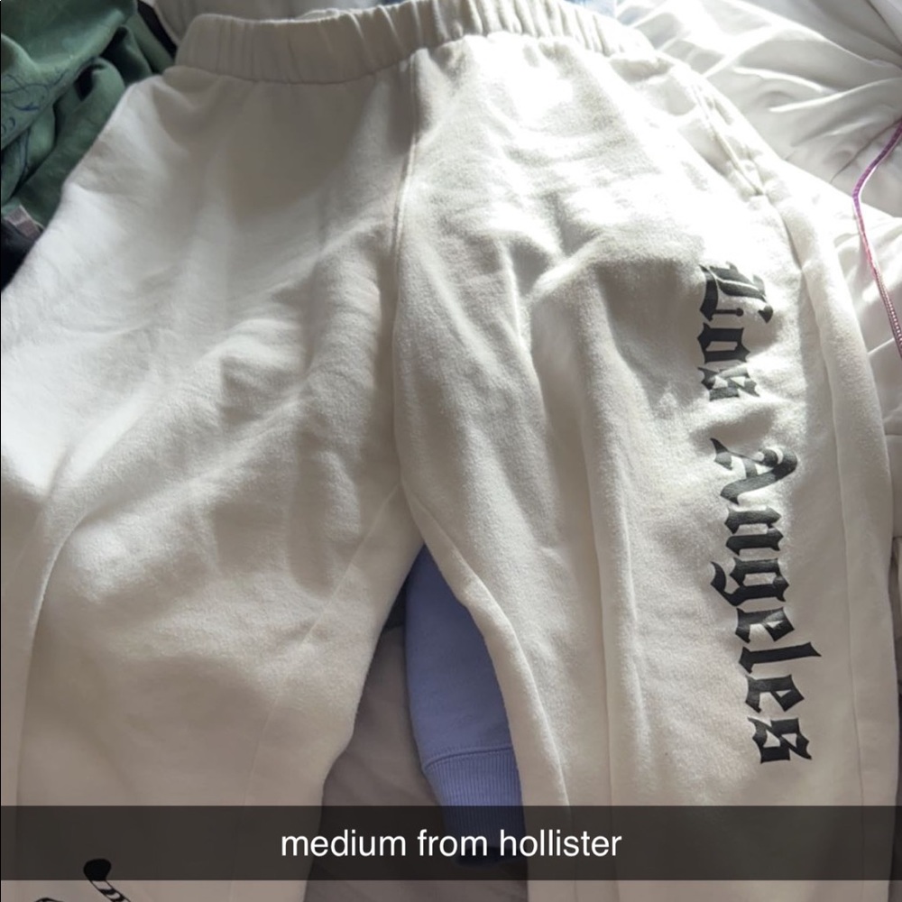 White joggers from Hollister